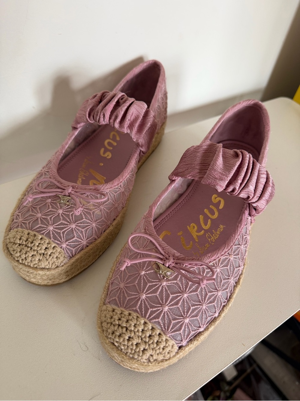 Circus by Sam Edelman Dusty Rose Crochet Espadrille Flats
